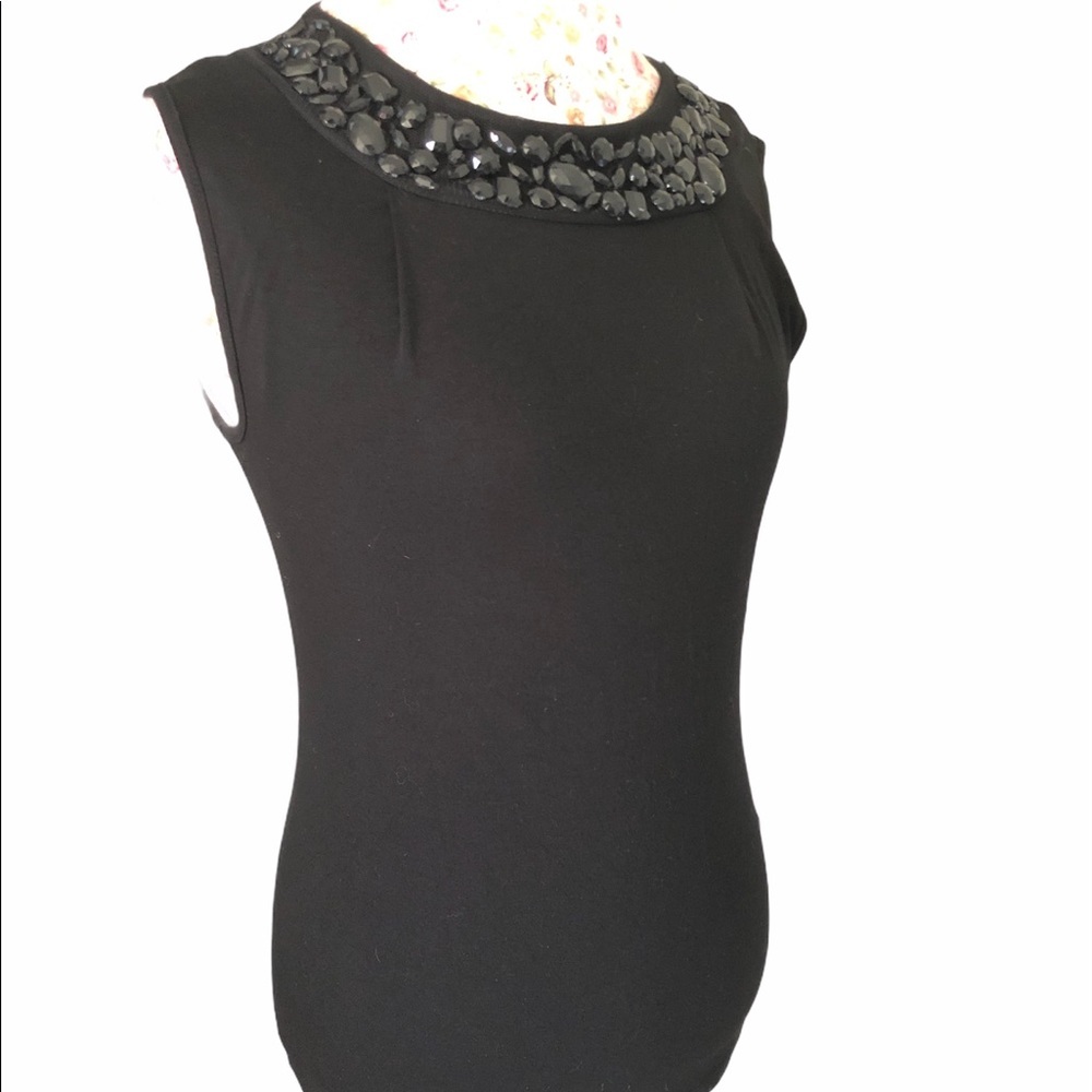 Moa Moa women’s beaded black tank top Sz S